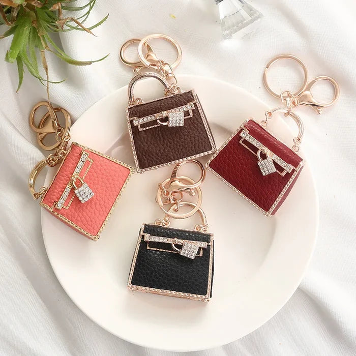 1+1 Free Birkin Inspired Mini Hand Bag - Creative Leather Bag Charm Keychain Ornament