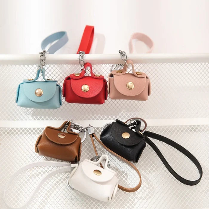 1+1 Free Birkin Inspired Mini Hand Bag - Cute Leather Bag Charm Keychain & Earphone Case