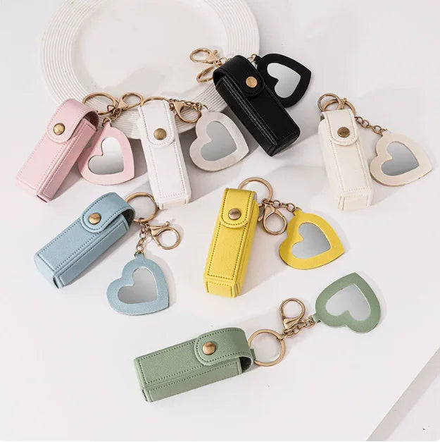 1+1 Free Birkin Inspired Mini Hand Bag - Mini Leather Lipstick Bag Charm Keychain