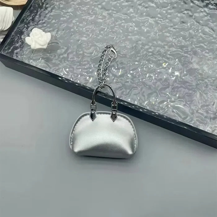 1+1 Free Birkin Inspired Mini Hand Bag - Small Shell Coin Bag Charm Keychain