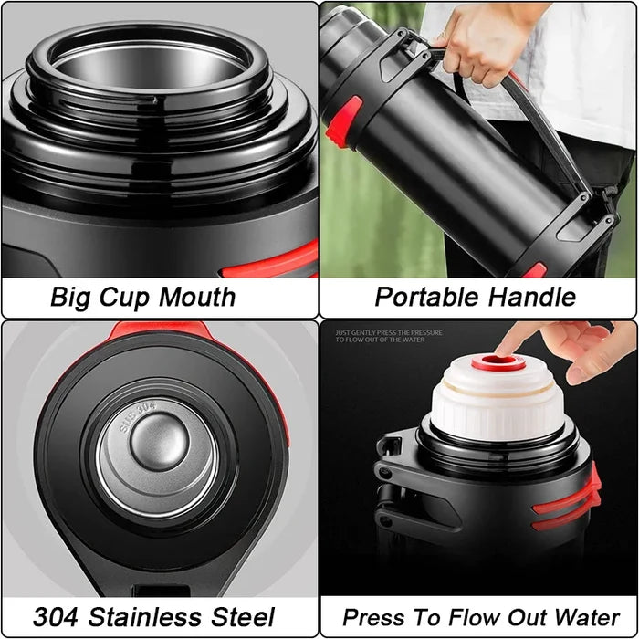 1200ml Stainless Steel Thermos Bottle Insulated Travel Flask