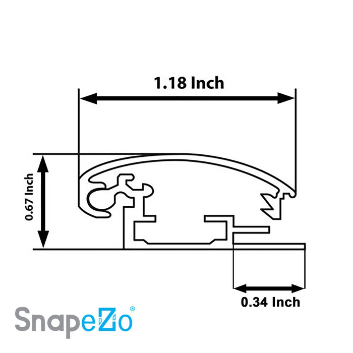 17x38 Black SnapeZo® Snap Frame - 1.2 Inch Profile