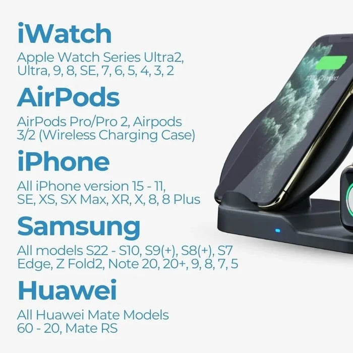 3 In 1 Wireless Charging Dock Station Desk Organizer
