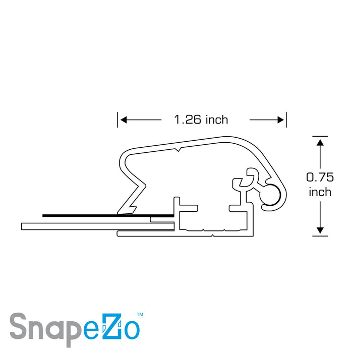 36x48 White SnapeZo® Snap Frame - 1.25" Profile