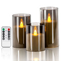 3Pcs/Set LED Flameless Candles with Remote Control - Flickering Light for Weddings & Home Decor