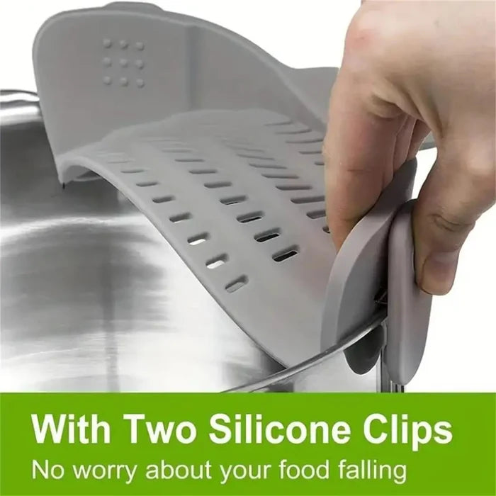Adjustable Clip On Pot Strainer - 1pc Kitchen Strainer for Pans and Bowls
