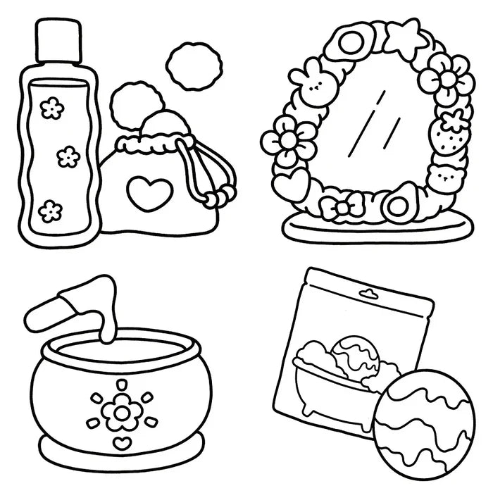 Adult Coloring Book Cosmetics Themed Bold Easy Patterns Fall 2025 Gift Idea