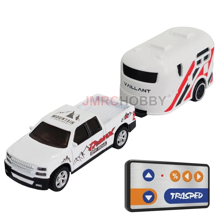 Alloy RC Car with Trailer - 2.4GHz Remote Control Mini Vehicle for Kids & Adults