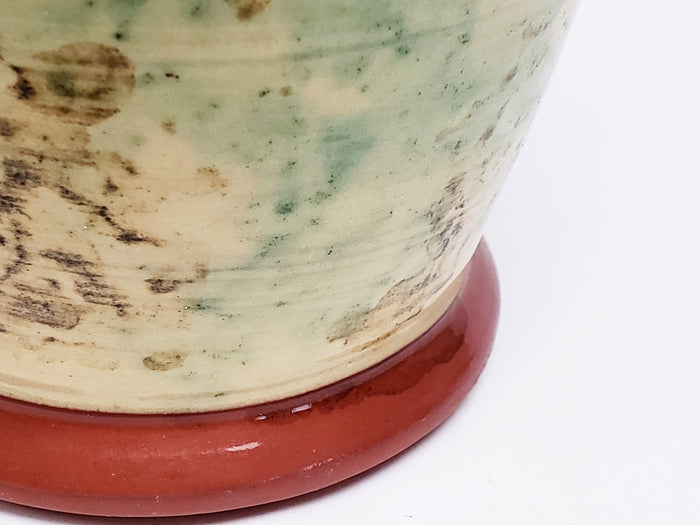 Americana Redware Pottery Vase by Jeff White Lebanon Pennsylvania, 1984 Signed