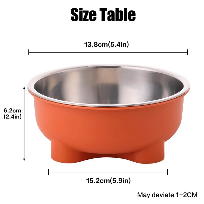 Anti Slip Stainless Steel Dog Bowl - Easy to Clean Indoor Pet Dish