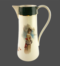 Antique Avon Faience Ceramic Pitcher Tankard 10" Strawberries & Lady