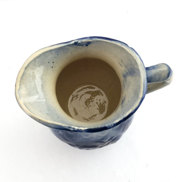 Antique Cobalt Blue Salt Glaze Stoneware Pitcher 1 Quart