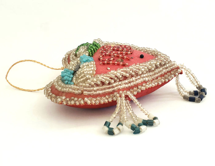 Antique Heart Shape Beaded Pin Cushion c. 1906