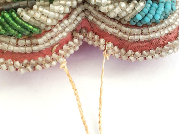 Antique Heart Shape Beaded Pin Cushion c. 1906