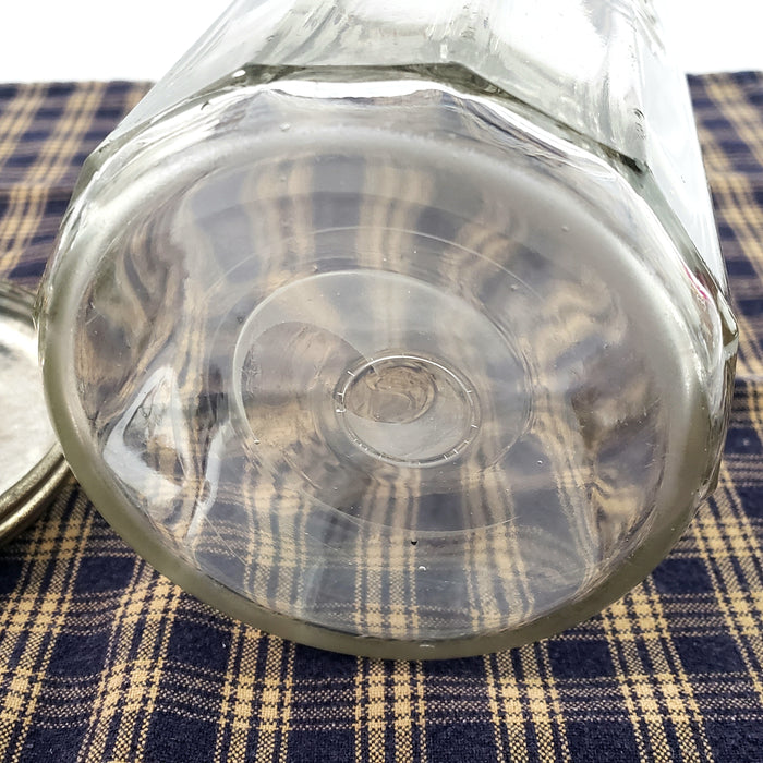 Antique Hoosier Cabinet Glass COFFEE Jar with Tin Lid
