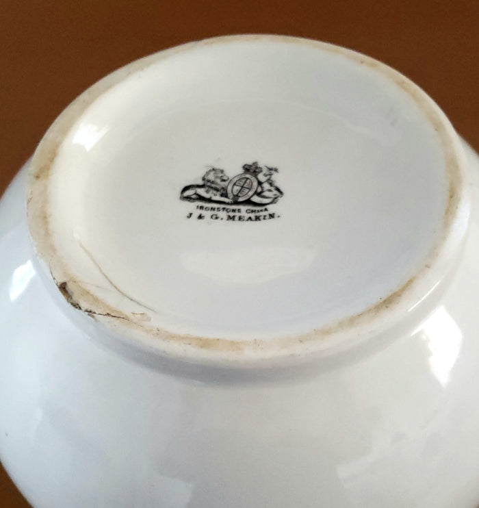 Antique Large 12 inch White English Ironstone Pitcher J & G Meakin Early Mark c. 1851-1890
