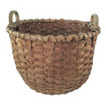 Antique Large Wooden Woven Splint Gathering Basket Farmhouse Hearth Décor