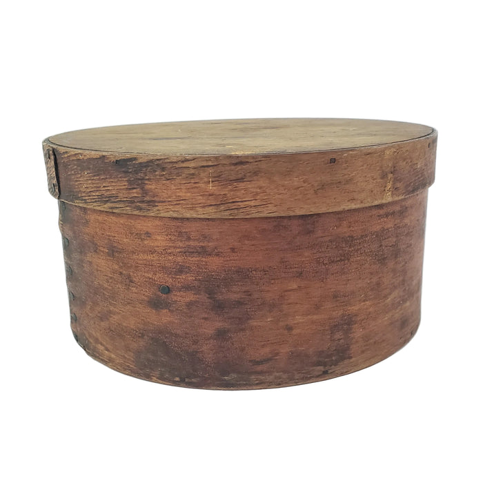 Antique Round Bentwood Pantry Box with Lid Nailed Lap Joints