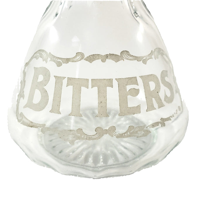 Art Deco Clear Glass BITTERS Decanters Collection of 3 Missing Stoppers Barware Decor