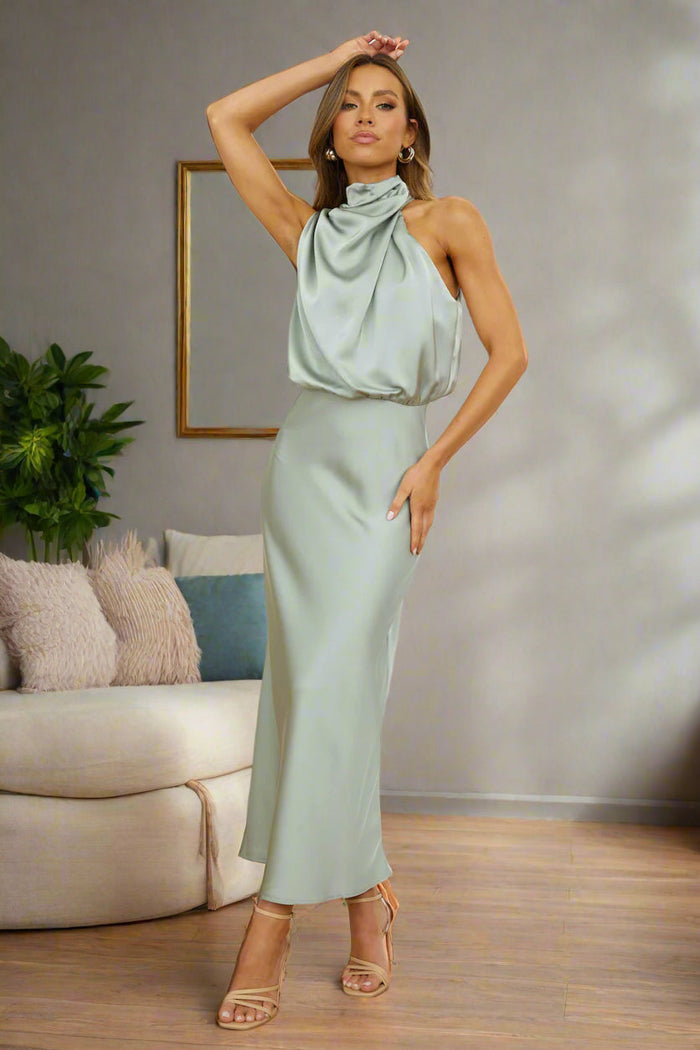 Asymmetric Black Midi Dress for Women - Elegant and Versatile Design for Special Occasions-3