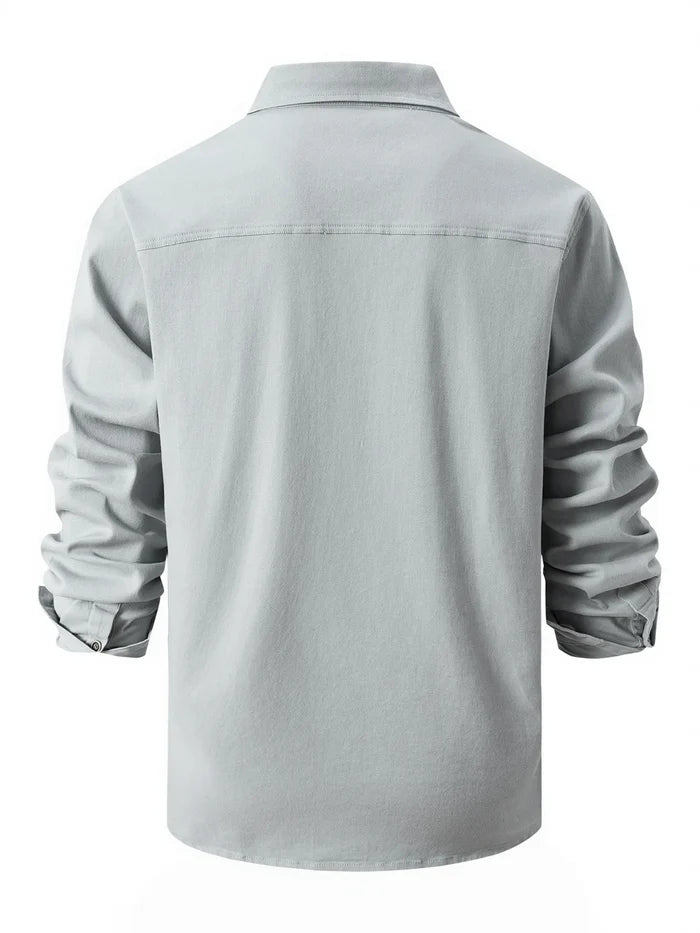 Autumn and Winter Men's Long Sleeve Shirt - Casual Stretch Cotton Linen Fashion Business Wear