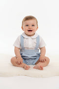 Baby Boys Dungaree Set - Sky - (12-24m) (PK6) BIS-2120-6142a
