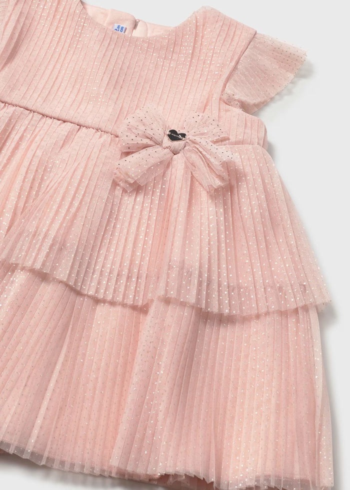 Baby Pink Pleated SS Tier Dress