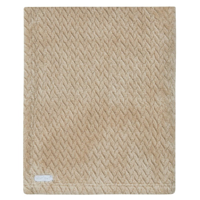BABY TEXTURED PLUSH BLANKET-CARAMEL (75 x 90 cm) (PK6) 19C250