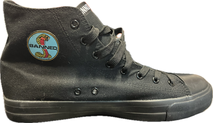 BANNED Black Cobra Canvas High Top Shoes