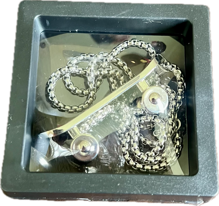 BANNED Silver Metal Skateboard Necklace