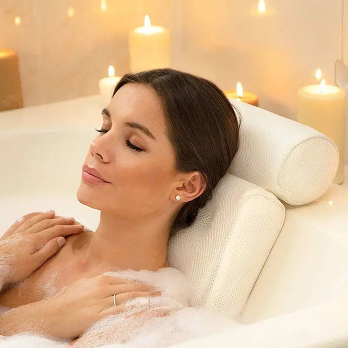 Bath Pillow - Ergonomic Neck Support for Relaxing Soaks, Easy Clean & Durable