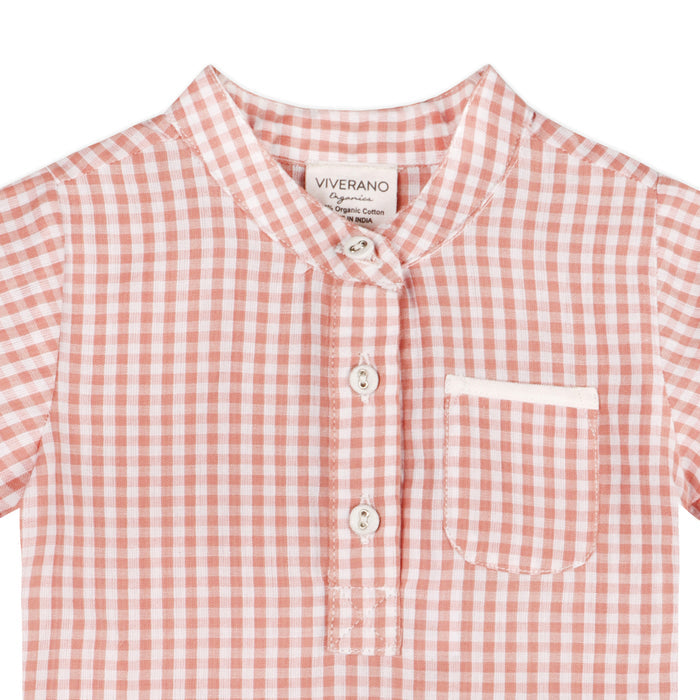 Billie Gingham Baby Shirt + Shorts 2 pc Set (Organic Cotton)