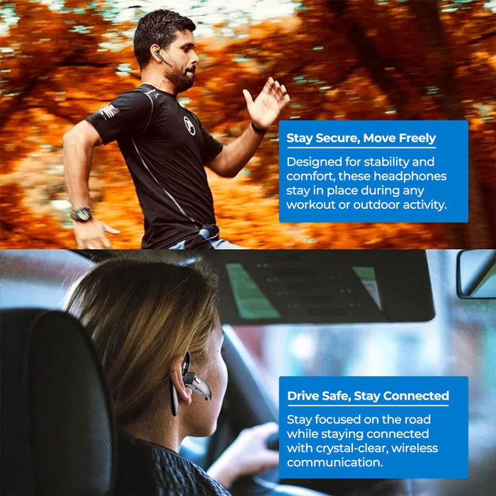 Bluetooth 5.1 Dual Wireless Neckband Headset Noise Cancel