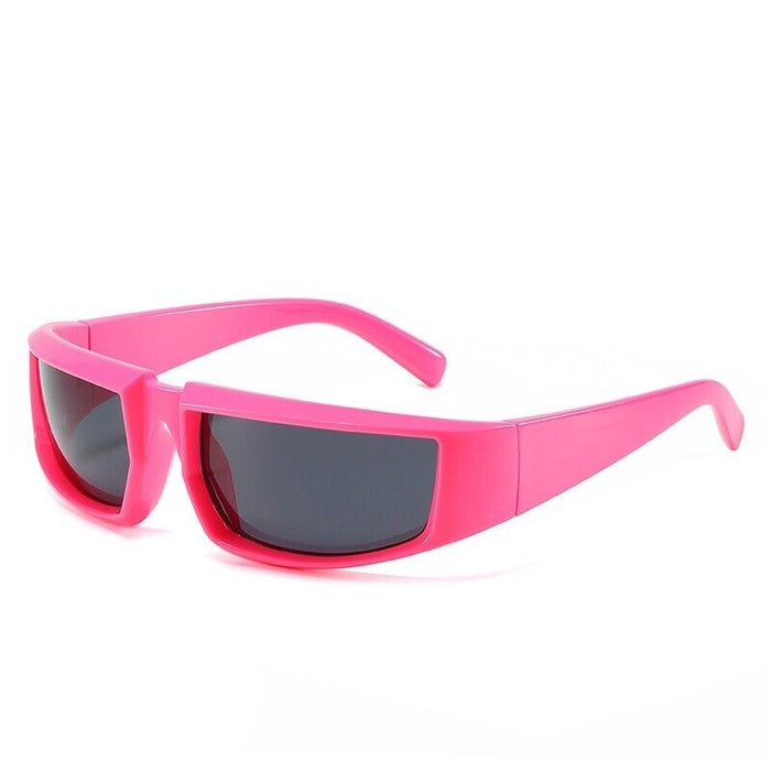 Mutige Damen-Sonnenbrille im Punk-Stil – quadratische Form, Kunststoff, für den Sommer 1