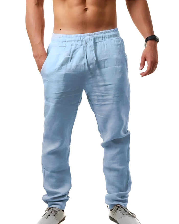 Breathable men's linen pants – casual fit, cotton-linen blend, for everyday wear 0