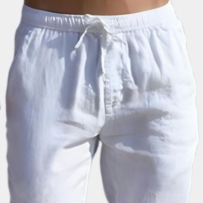 Breathable men's linen trousers – relaxed fit, lightweight fabric, for casual outings 2