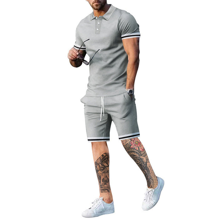 Atmungsaktives Herren Sommer-Set – klassisches Polo-Shirt und Shorts, Polyester, für Freizeitaktivitäten 4