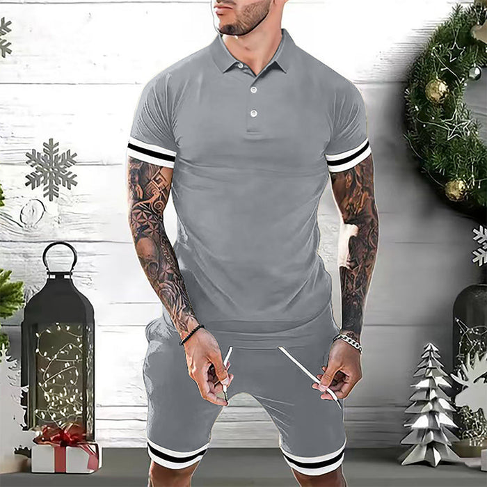 Atmungsaktives Herren Sommer-Set – klassisches Polo-Shirt und Shorts, Polyester, für Freizeitaktivitäten 5
