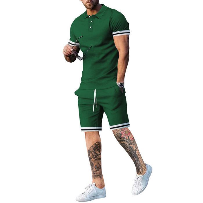 Atmungsaktives Herren Sommer-Set – klassisches Polo-Shirt und Shorts, Polyester, für Freizeitaktivitäten 6