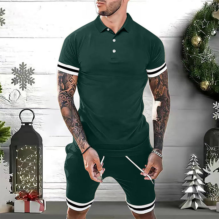 Atmungsaktives Herren Sommer-Set – klassisches Polo-Shirt und Shorts, Polyester, für Freizeitaktivitäten 7