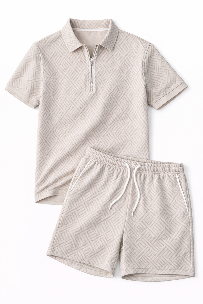 Breathable men’s summer set – polo shirt and shorts, for casual outings
