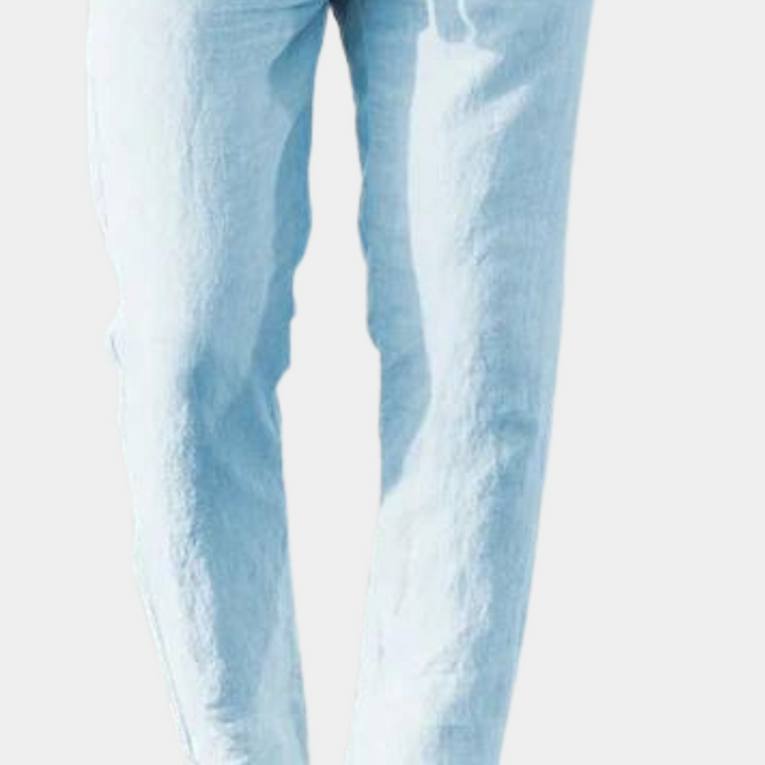 Breathable men's summer trousers – relaxed fit, linen, for casual outings 1