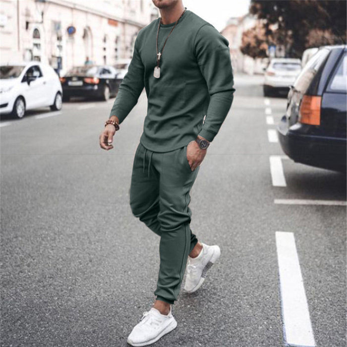 Atmungsaktiver Herren Trainingsanzug – Slim Fit, Baumwollmischung, für Freizeit und Sport 0