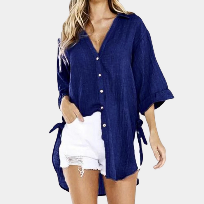 Breathable women’s blouse – casual fit, lightweight fabric, for summer outings 0