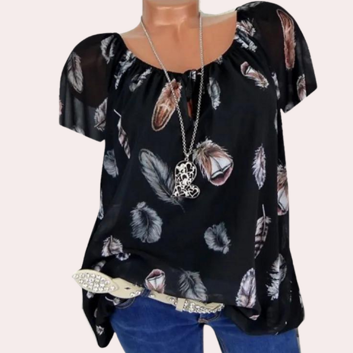 Breathable women’s blouse – relaxed V-neck, cotton, for summer outings 6