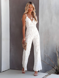 Breathable women's jumpsuit – sleeveless lace design, soft fabric, for versatile occasions 0