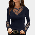 Breathable women's lace blouse – sophisticated design, lightweight fabric, for summer outings 0