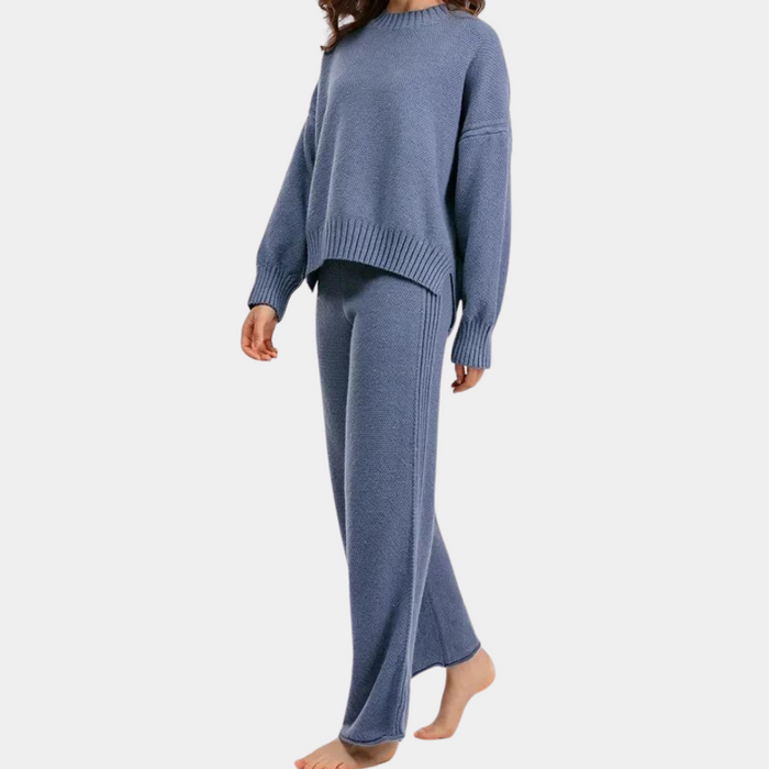 Bequemes Damen-Hausanzug – luftige Strickjacke und Hose, ideal für Frühling und Sommer 0