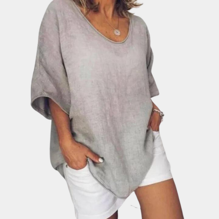 Breathable women's oversized T-shirt – relaxed fit, cotton, for summer outings 1