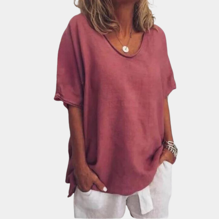 Breathable women's oversized T-shirt – relaxed fit, cotton, for summer outings 3